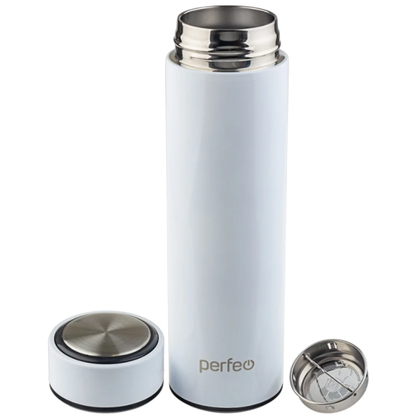 Термос PERFEO 450 мл, с ситечком, белый