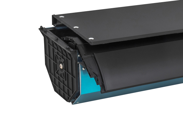 Крышка кузова РИФ для Toyota Hilux 2005-2014, роллета раздвижная 1578х1570 мм, алюминиевая, черная