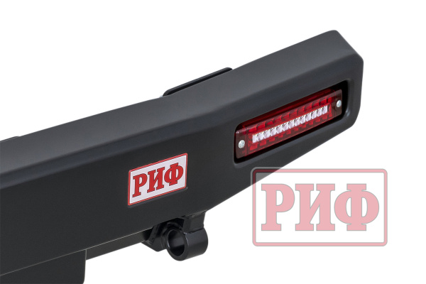 Бампер РИФ силовой задний УАЗ Хантер с площадкой под лебедку и фонарями, лифт 65 мм