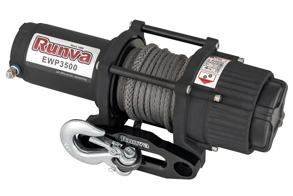 Лебёдка электрическая 12V Runva 3500A lbs 1587 кг (синтетический трос)