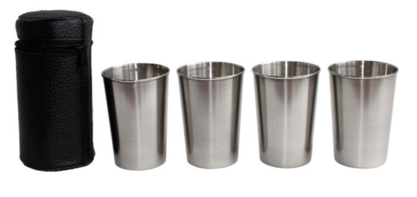 Набор стопок (4 шт.), в чехле, объём: 70 мл, нерж. сталь, «Дружба»