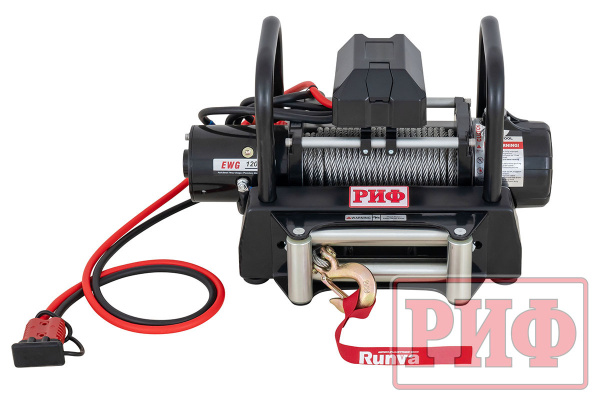 Лебёдка переносная РИФ 12000 c площадкой и проводами (стальной трос)