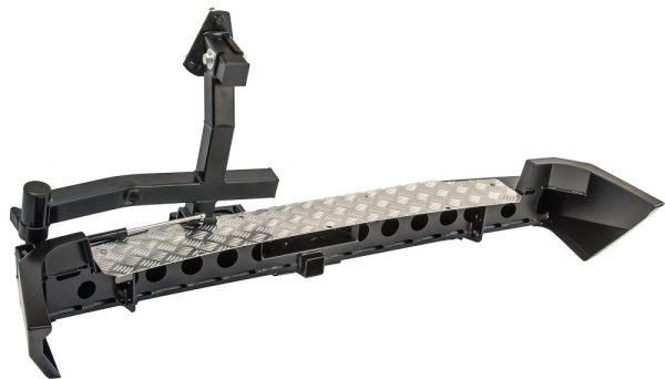 Бампер РИФ силовой задний Chevrolet Niva с квадратом под фаркоп, калиткой, подсветкой номера