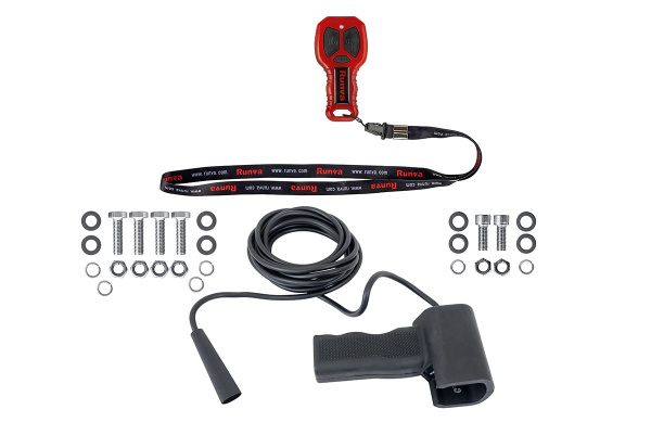 Лебёдка электрическая 12V Runva 9500 lbs 4350 кг влагозащищенная, синтетический трос