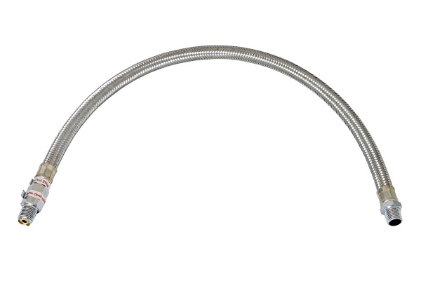 Шланг метализированый 50 см с обратным клапаном 1/4" (папа) х 1/4" (папа)