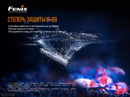 Фонарь Fenix E02R, черный, 200 люмен