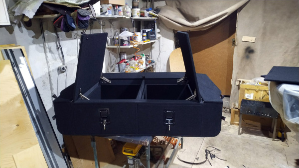 Органайзер в багажник для Toyota Land Cruiser 200 (2 выдв. ящика с замками, спальник)