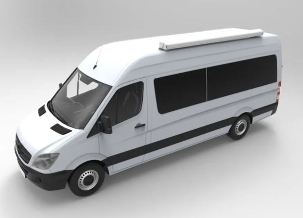 1 Маркиза автомобильная РИФ 4,0х2,5 м кассетная,  привод механический, электромотор, корпус белый