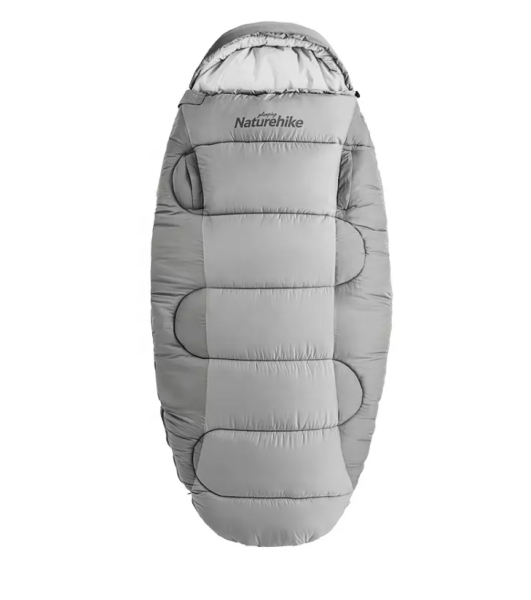 Мешок спальный Naturehike Oval PS300, 220х95 см, (правый) (ТК: +4C), серый (уценка)