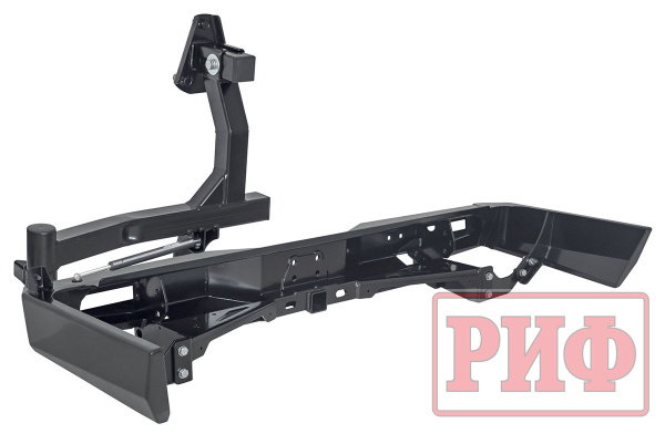 Бампер РИФ силовой задний Toyota Land Cruiser 76 2007+ с квадратом под фаркоп, калиткой и фонарями