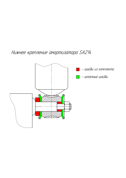 Амортизатор усиленный РИФ задний Toyota Hilux 2005-2014, LC 60-70 (рессорная подвеска), Sollers ST6, Jac T6 лифт 0-45 мм и Jac T9 штатный