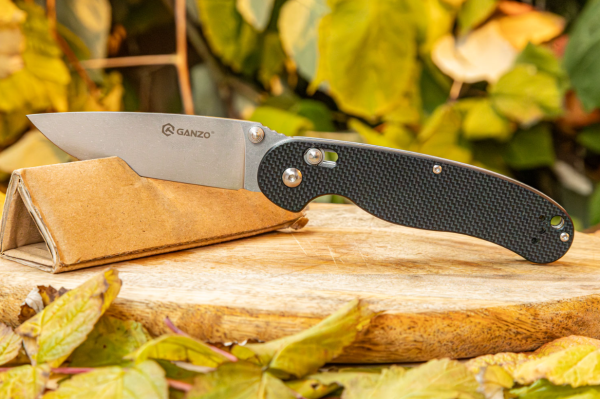 Нож складной GANZO, длина клинка 89 мм, сталь 440С, черный