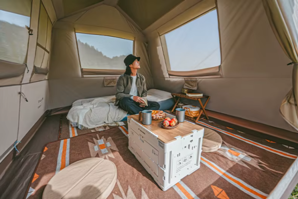 Палатка Naturehike Village 6.0 II поколения 4-местная, быстросборная, с верандой, коричневая