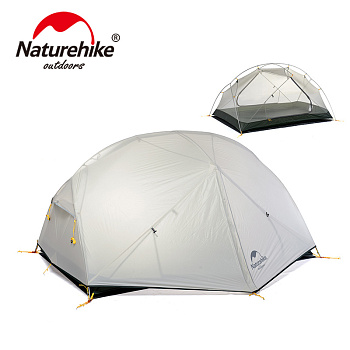 Палатка Naturehike Mongar Si 2-местная, алюминиевый каркас, сверхлегкая, серая Палатка Naturehike Mongar Si 2-местная, алюминиевый каркас, сверхлегкая, серая