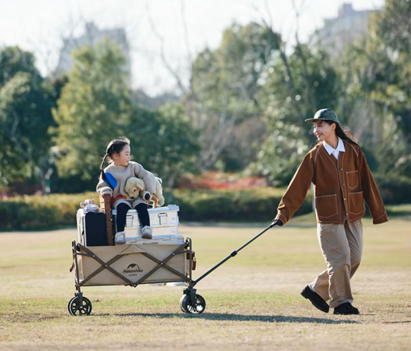 3 Тележка туристическая Naturehike 106х50х89 см, коричневая