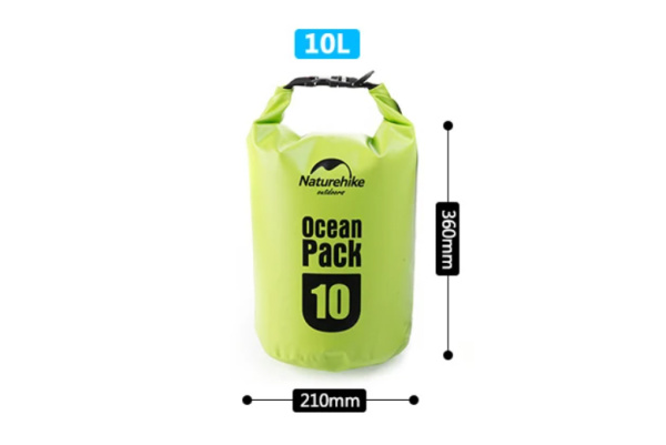 Гермомешок Naturehike Ocean Pack 10 л. (зелёный)