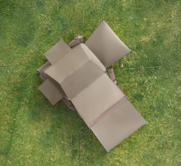 2 Палатка Naturehike Village 6.0 II поколения 4-местная, с верандой, коричневая