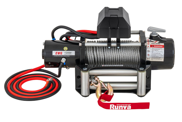 Лебёдка электрическая 12V Magnum 12000 lbs 5443 кг (стальной трос)