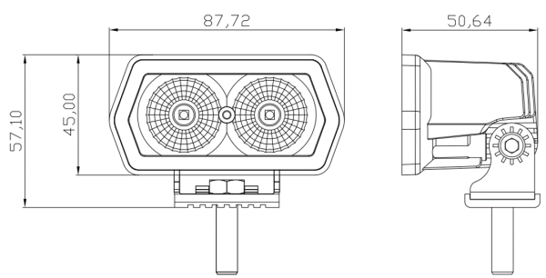 Фара рабочего света РИФ 89 мм 20W LED