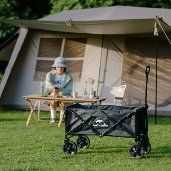 Тележка туристическая Naturehike Light 98х50х56/101 см, 110л., черная
