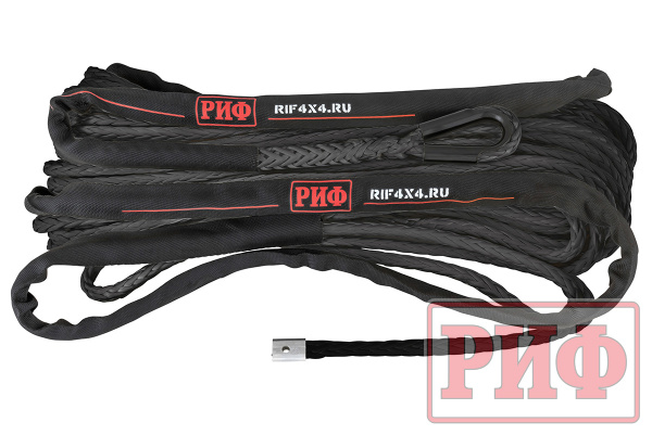 Трос для лебёдки синтетический РИФ 10 мм/26 м, черный
