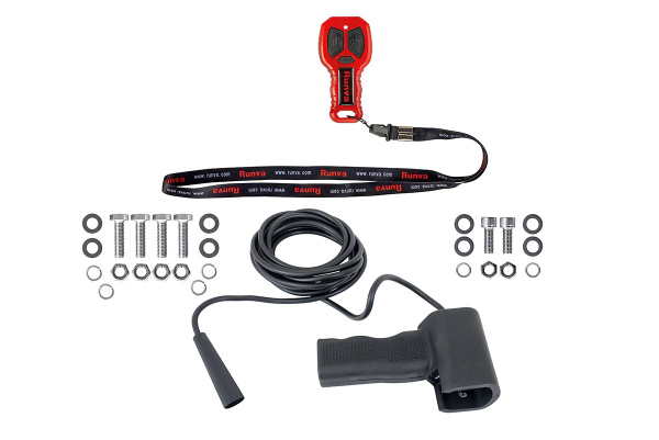 Лебёдка электрическая 12V Runva 12500 lbs 5670 кг (влагозащищенная), комб. росп., синтетический трос