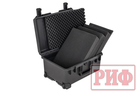 Кейс защитный ударопрочный РИФ 538x406x269 мм на колесах с телескопической ручкой