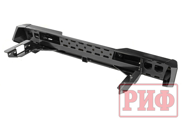 Бампер РИФ силовой задний Toyota Hilux 2015+ с квадратом под фаркоп и фонарями