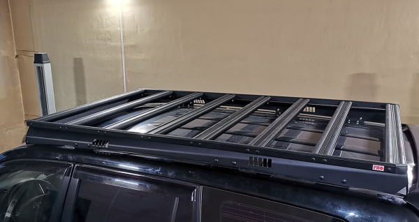 Багажник экспедиционный (платформа) алюминиевый РИФ 1150x2080 мм для TLС Prado 120 (с крепежом)