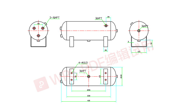 Ресивер YURUI 1.5Gal/5.7л. 6 входов