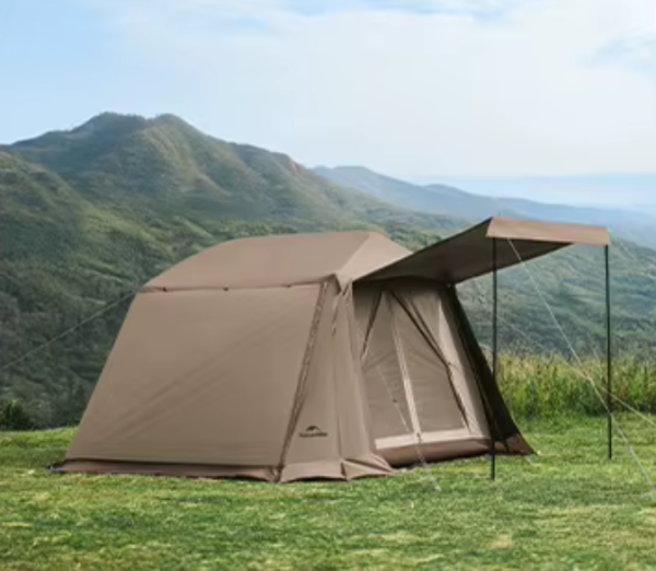 Палатка Naturehike Village 6.0 II поколения 4-местная, быстросборная, с верандой, коричневая