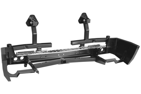 Бампер РИФ задний Nissan Patrol Y61 2004+ с квадратом под фаркоп, 2-мя калитками, фонарями, подсветкой номера