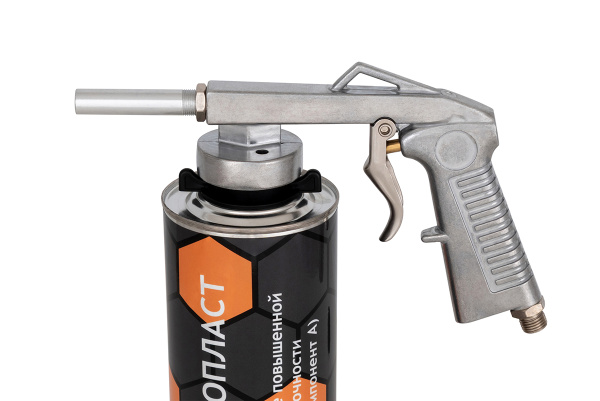 Покрытие защитное повышенной прочноcти колеруемое ПРОТОПЛАСТ, с отвердителем 6 л и пистолетом, (аналог RAPTOR U-POL)