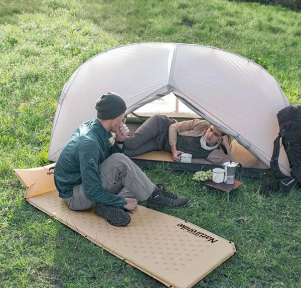 Коврик самонадувающийся Naturehike, 185х60х2,5 см, с подушкой, песочный