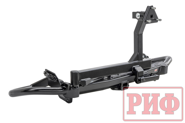 Бампер РИФ силовой задний Mitsubishi Pajero Sport 2015-2020 c квадр. под фаркоп, калиткой