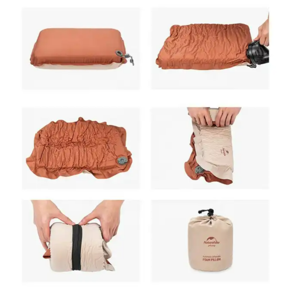 Подушка самонадувающаяся Naturehike 46x30x17см, бежевая