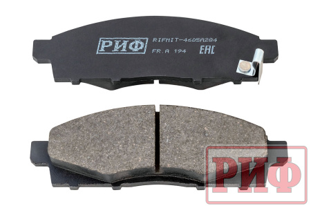 Колодки тормозные передние РИФ Mitsubishi L200 2005+, Pajero Sport 2008-2015 OEM 4605A284, 4605B233, 4605A198