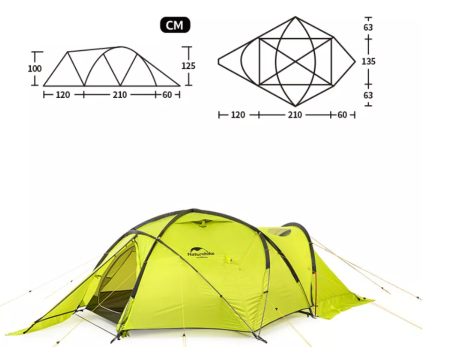3 Палатка туристическая Naturehike Lgloo Alpine, 2-местная