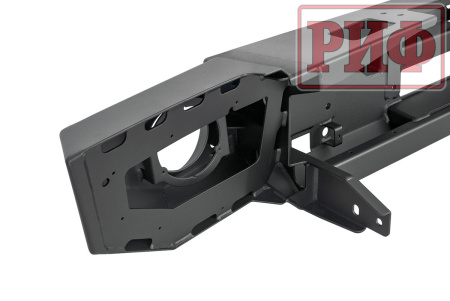 Бампер РИФ силовой передний Jeep Wrangler JL 2018+ под штатные фары, без защитной дуги (для а/м с низкими перед. крыльями)