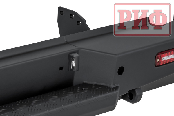 Бампер РИФ силовой задний Great Wall Poer с квадратом под фаркоп и фонарями
