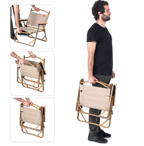 2.Кресло туристическое Naturehike MW02, складное, хаки, до 120 кг